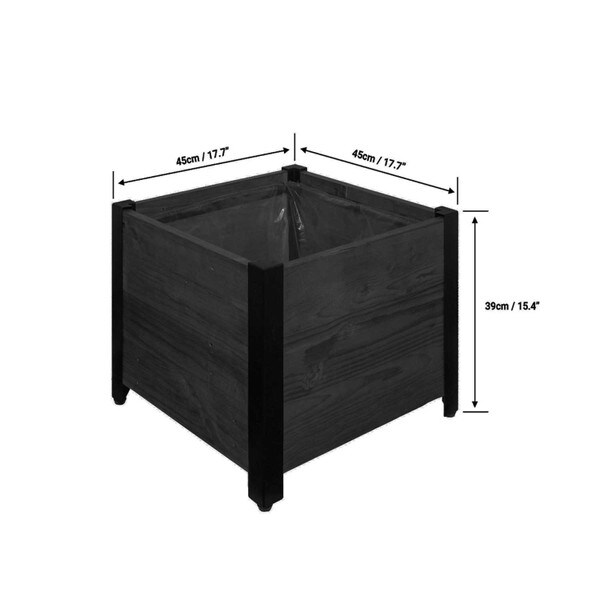 recycled wood square garden planter
